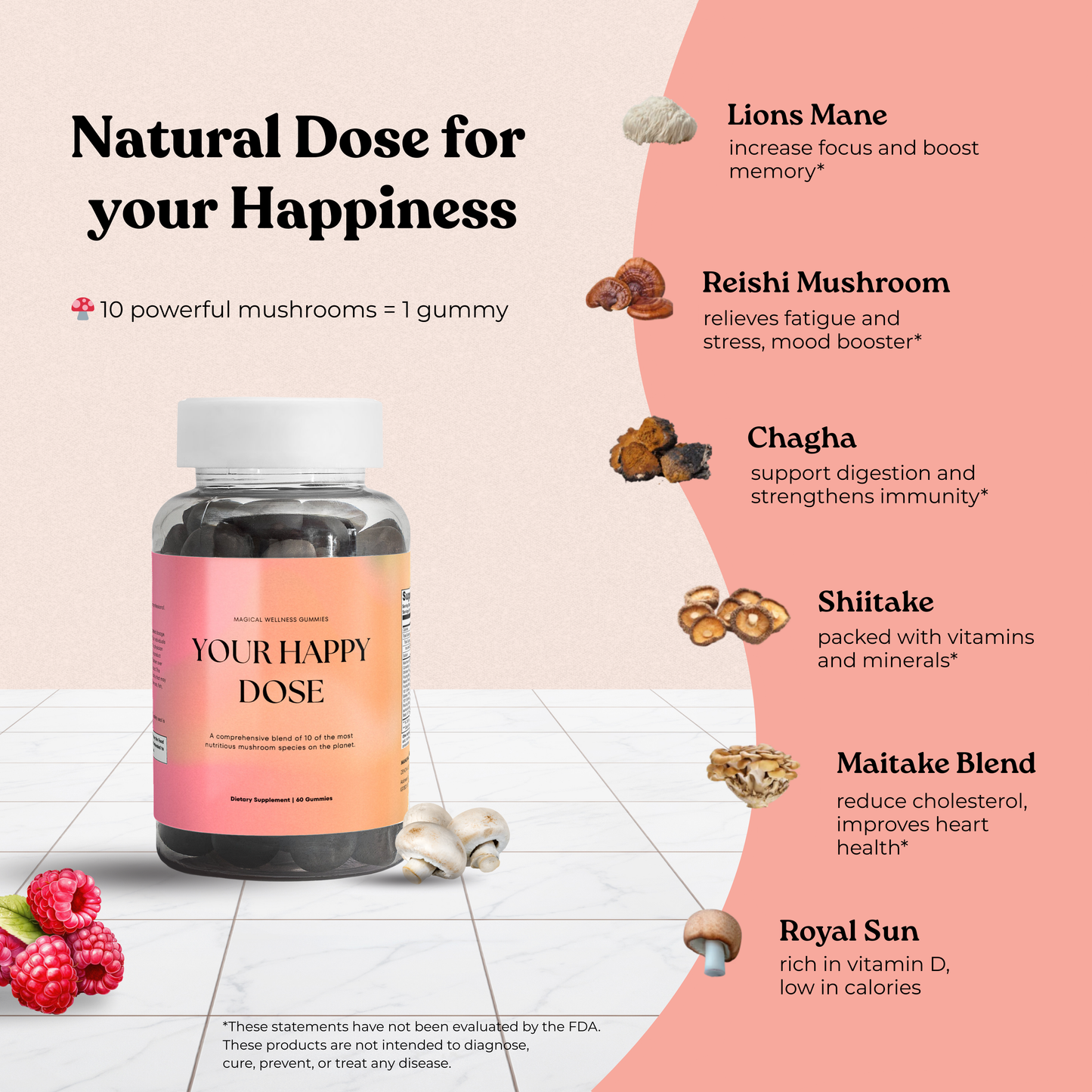 Happy Dose Mushroom Gummies